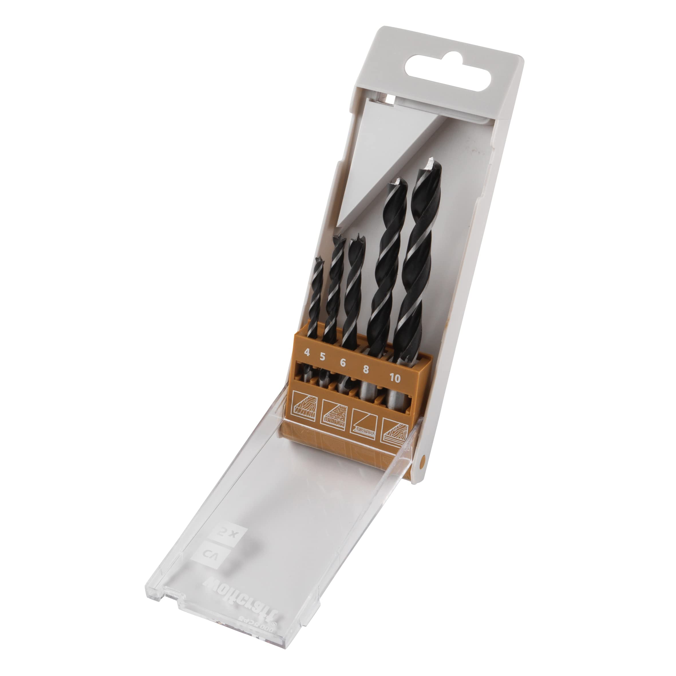 wolfcraft CV Wood Twist Drill Bit Set 5 Pcs. I 8458000 I For drilling into softwood