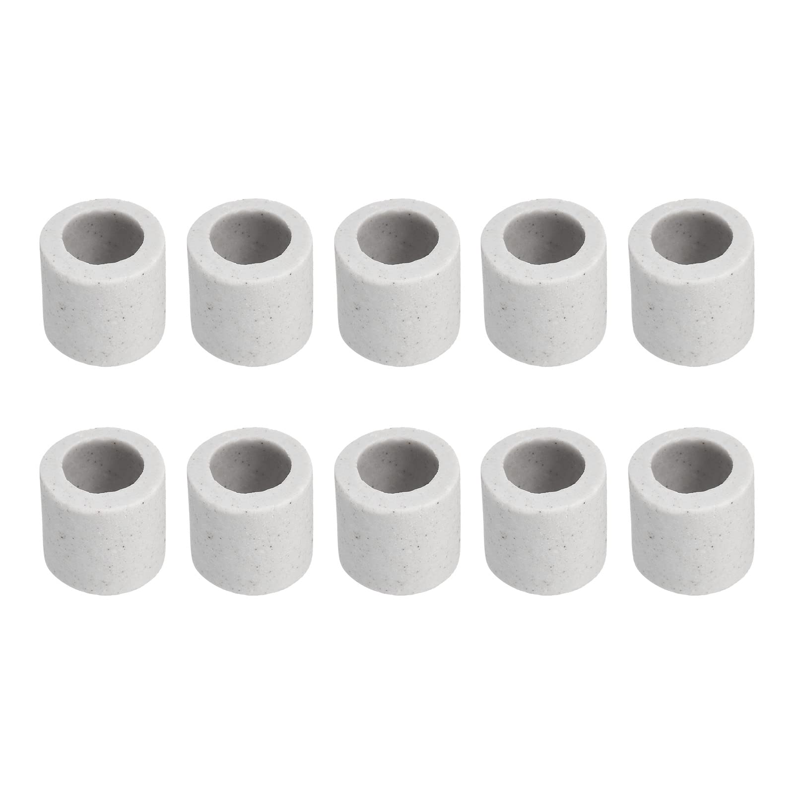 Rebower Ceramic Tube Wiring Insulated Ceramic Tubing [for Cable Bundle Heat Insulation Protection] - 39 Pcs / 1mm x 3mm x 10mm / Grey