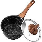 ESLITE LIFE Saucepan with Lid, 1.5 Quart Nonstick Sauce Pan, Small Soup Pot Milk Pan with Granite Coating, Induction Compatib