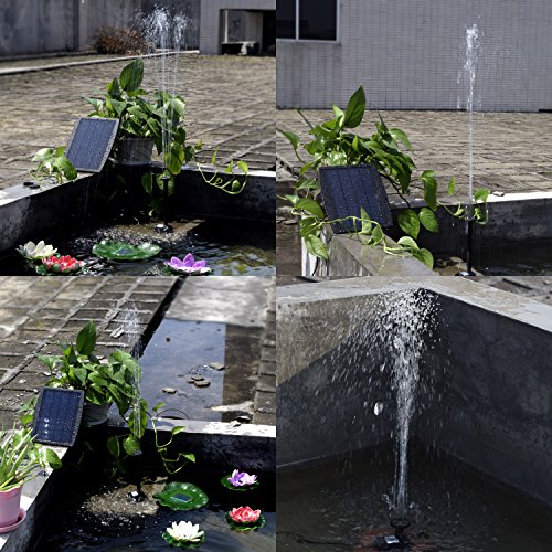 COODIA Solar Fountain 2.5W Solar Panel Kit 200L/H Submersible Water Pump for Bird Bath Pond, Pool, Garden, Fish Tank, Aquarium, Solar Powered Outdoor and Indoor Use