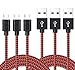 Vanzon Micro USB Cable,3Pack 10FT Extra Long Nylon Braided High Speed USB to Micro USB Charging Cables Android Charger Cord for Samsung Galaxy S7 Edge/S6/S4,Note 5/4,HTC,LG,Nexus-Black Red