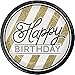 Black and Gold Happy 21st Birthday Party Bundle with Paper Plates and Napkins for 8 Guests