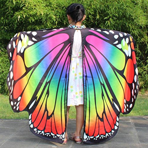 Monarch Butterfly Wings,Kemilove Prop Soft Fabric Butterfly Wings Shawl Fairy Ladies Nymph Pixie Costume Accessory (Kid,136108CM, Multicolor)