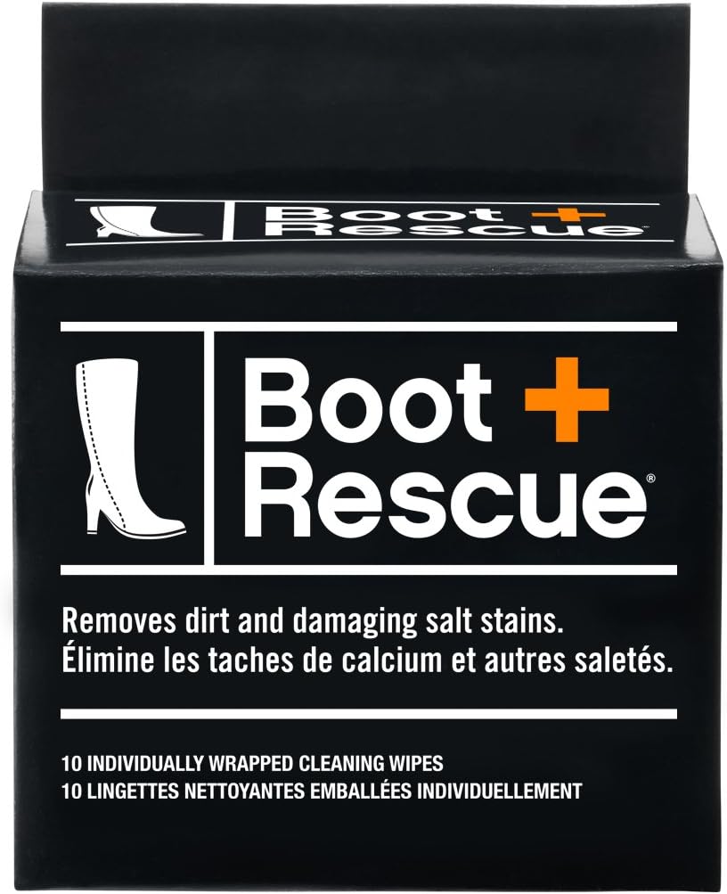 BootRescue All Natural Cleaning Wipes for Leather & Suede Shoes & Boots for Dirt, Salt Stains