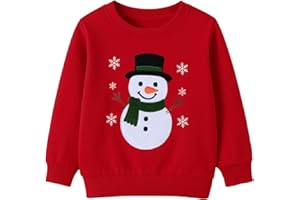 HILEELANG Kids Christmas Sweatshirts Cotton Holiday Tops 2–7 Years