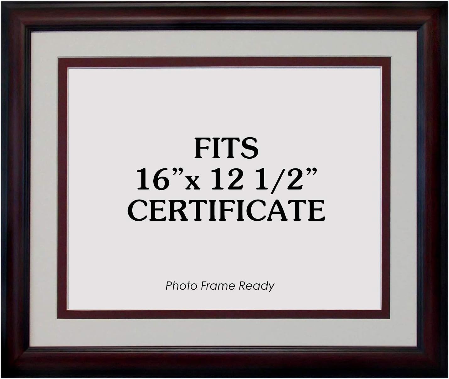 Graduation Diploma College or University 16x12-1/2 Certificate Document Double Mat Cherry Frame