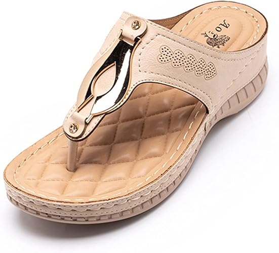 Amazon.com: Womens Ladies Comfortable Low Flatform Slingback Sandals, Summer Slip-on Leather 