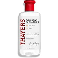 Thayers 2% AHA Exfoliating Toner with Glycolic Acid, Lactic Acid and Witch Hazel, Smoothing and Pore Refining Skin Care for A