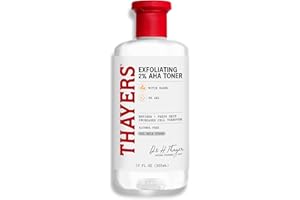 Thayers 2% AHA Exfoliating Toner with Glycolic Acid, Lactic Acid and Witch Hazel, Smoothing and Pore Refining Skin Care for A