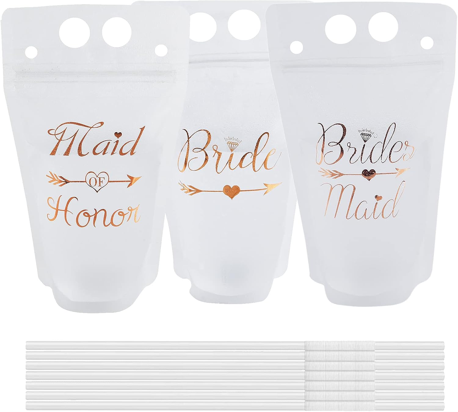 20 Pcs StandUp Plastic Drink Pouches Bags Engagement Wedding Party Decoration Supplies 2