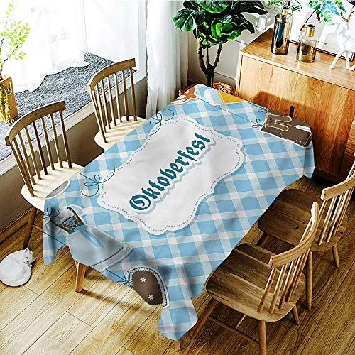 familytaste Oktoberfest,Tablecloths Dirndl Dress and Hat 52"x 70" Table Cover for Outdoor and Indoor