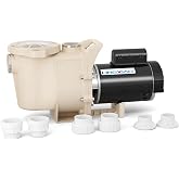 LINGXIAO 1.5 HP Pool Pump Inground 6815GPH High Flow Self-Priming 115V/230V | Single Speed, for In/Above Ground Pools, Low Noise, UL Certified, High-Efficiency, with Filter Basket &amp; 2"/1.5" Fittings