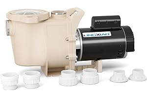 LINGXIAO 1.5 HP Pool Pump, 6815 GPH High Flow Self Primming Pool Pump Inground, 115V/230V, Low Noise Swimming Pool Pump In/Above Ground with Filter Basket and 2"/1.5" Fittings