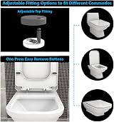 AAN Soft Close Toilet Seat Quick Release Rectangular UF White Top Fix 360 Hinges view 5