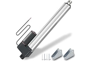 UYGALAXY Linear Actuator 10 Inch Stroke with Mounting Bracket, DC12V 900N(200lbs) IP65 Waterproof 12mm/s Quiet Low Noise Motor for DIY Chicken Coop Electric Recliner Lift Massage Bed Sofa (10")
