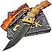 VORTEK Everyday Carry Ultra Smooth One Hand Opening Folding Pocket Knife - Unique Chain Design Blade and Handle - Razor Sharp 7Cr13MoV Stainless Steel Blade
