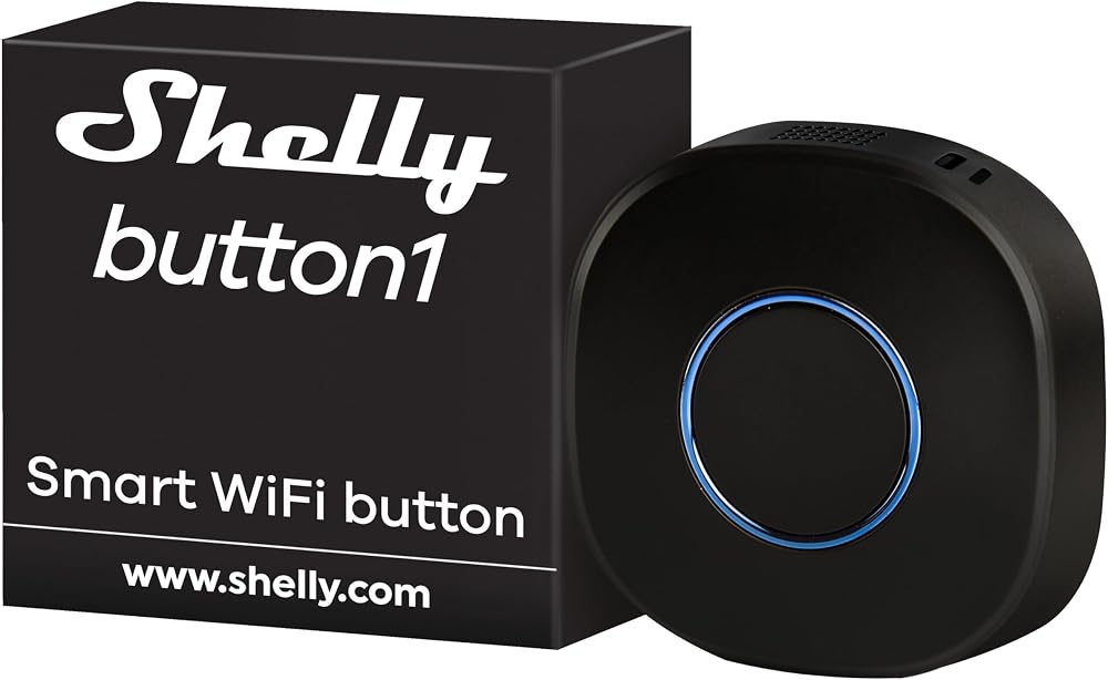 Shelly Button1 Black Wi-Fi Scene Control Home Automation Rechargeable Battery