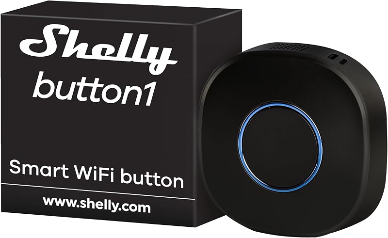 Shelly Button1 Black Wi-Fi Scene Control Home Automation Rechargeable Battery