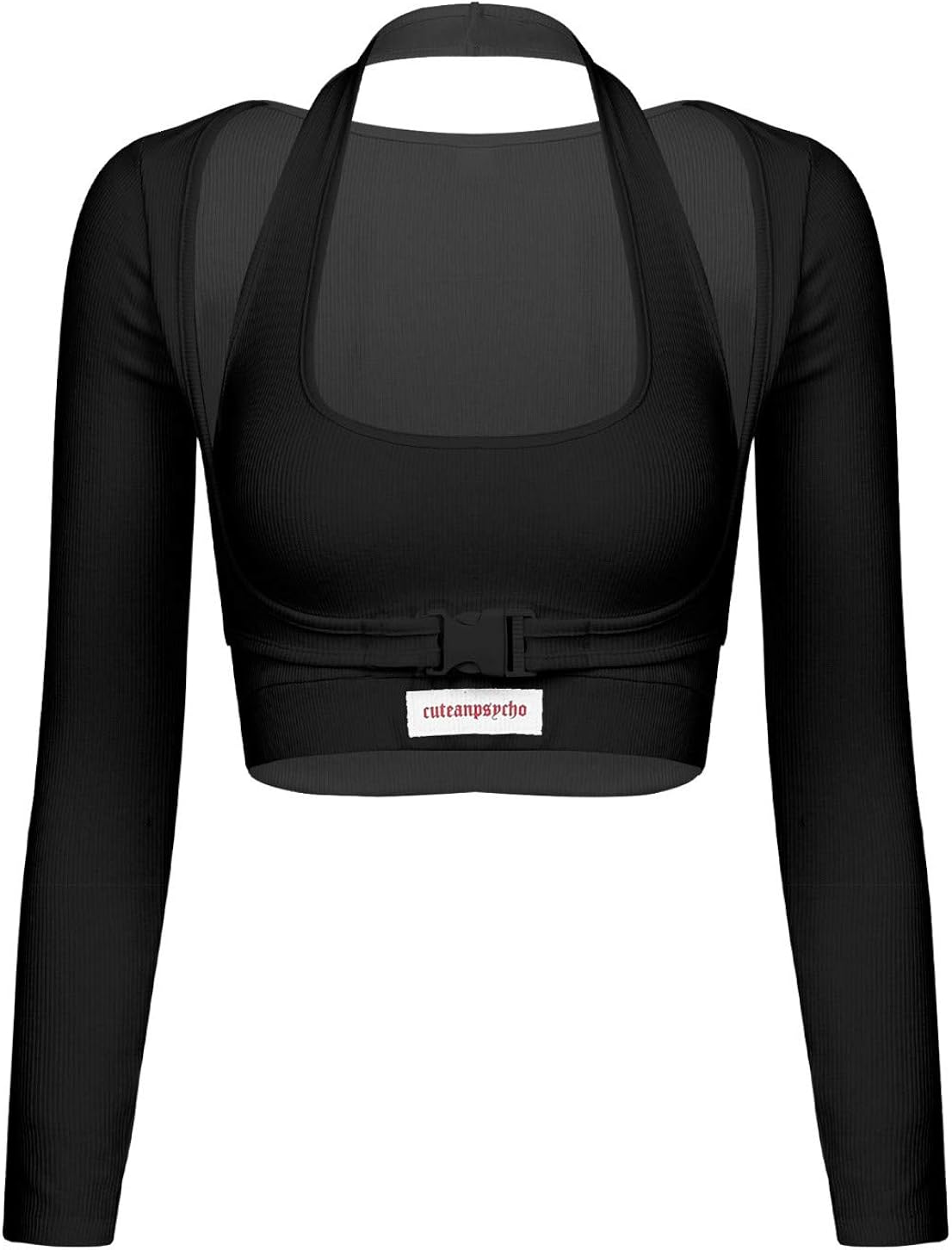 moily Women�s TwoPiece Ribbed Halter Vest Long Sleeve