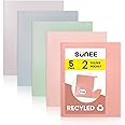 SUNEE Folders with Pockets, 5 Pack Recycled File Folders Fit 8.5x11 Letter Size Paper, Pocket Folders for School, Plastic Folders with Pockets and Business, Vintage Colors