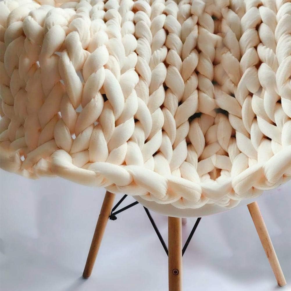 100 Non-Mulesed Chunky Wool Yarn,Multicolour Soft Super Chunky Vegan Yarn,Bulky Yarn,Washable Chunky Yarn for Extreme Arm Knitting Giant Chunky Knit Blankets Throws,milkyellow,100CM*200CM