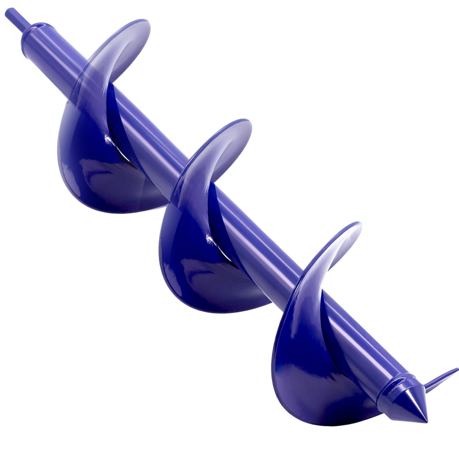 SYITCUN Garden Hole Digger Auger for Planting Bulbs Seedlings,Bulb Auger,Heavy Duty Extended Spiral Drill Bit,Powerful Auger,Long Handle Bulb Planter Tools 9x40cm, Bluish purple