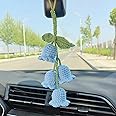 Rear View Mirror Accessories,Cute Car Accessories Aesthetic,Handmade Knitted Rear View Mirror Pendant Ornament,Kawaii Car Decor， for Car Cecorations Home Decorative Pendantscar Decorations