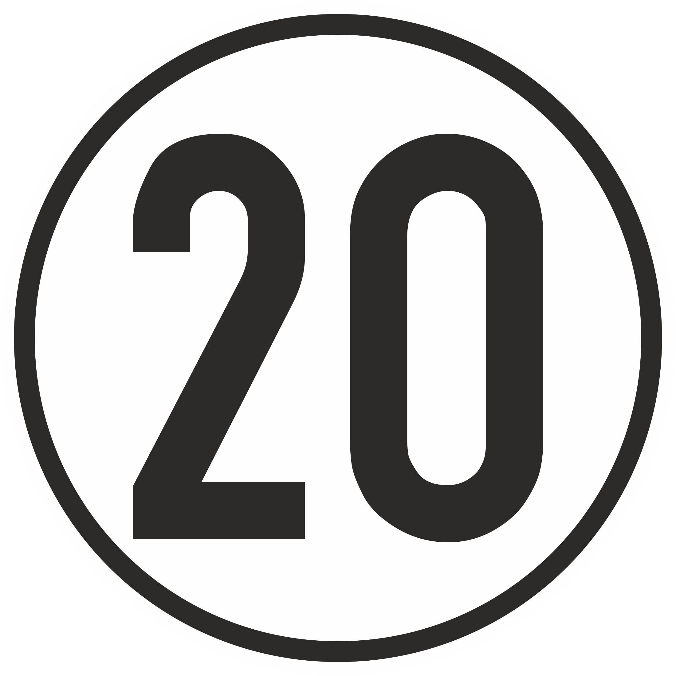 Daged 20 km/h speed, 3 x stickers, diameter 9 cm, StVZO § 58, tractor, truck, wheelchair, mobility scooter - 20K-9