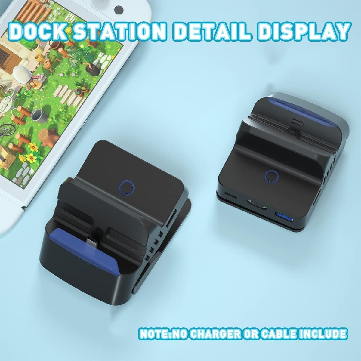 Switch TV Docking Station for Nintendo Switch/OLED, Portable Switch TV Dock Support 1080P HDMI Adapter, Replacement Switch OLED Dock with USB 3.0 Port Travel Dock