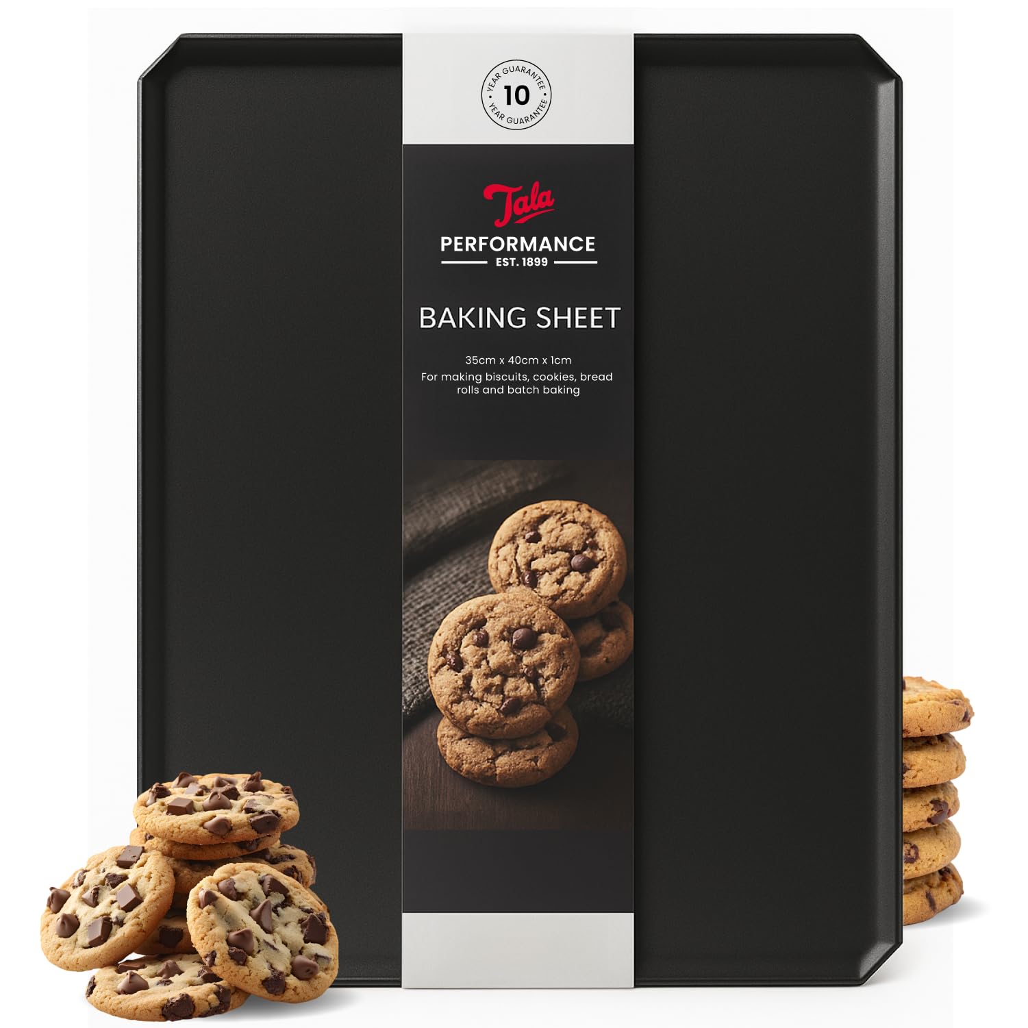 Tala Performance Baking Sheet, Professional Gauge Carbon Steel with Eclipse Premium Non-Stick Coating, Perfect for Cooking and Roasting, 42.4x35.65x1.33 cm