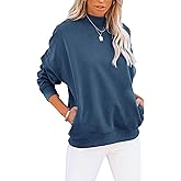 Minclouse Women's Casual Long sleeves Sweatshirt Tops Basic Loose Fit Mock Turtleneck Lightweight Tunic Pullover With Pocket