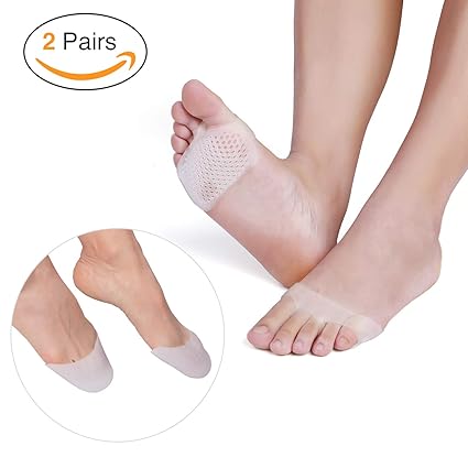 2 Paare Zehenschutz Silikon Metatarsal Pads Faireach Soft Gel Zehenkappen mit Vorderfuß Polster Zehen Schutz Für Ballett Spit