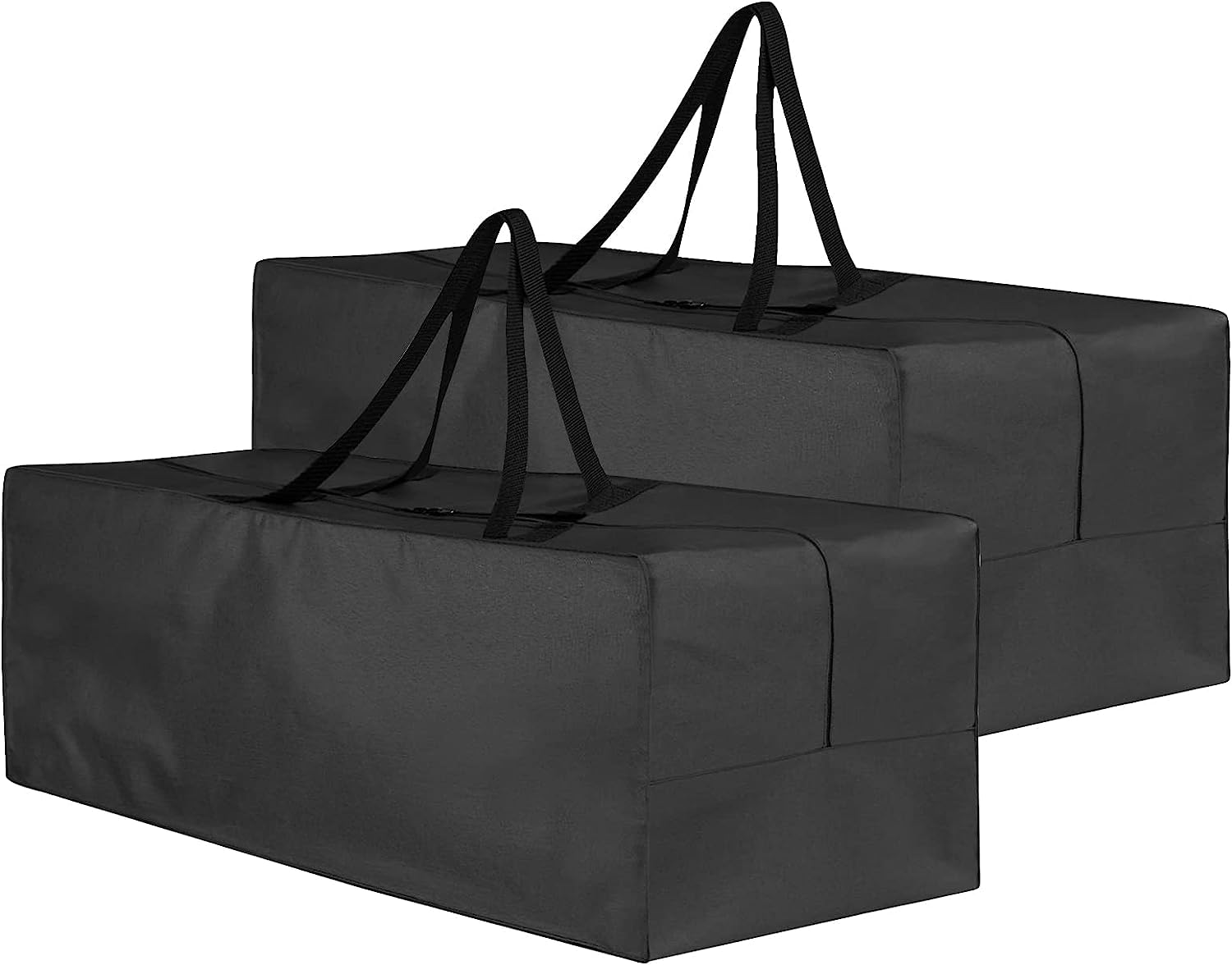 Garden Cushion Storage Bag - Waterproof, Anti-UV, Heavy Duty with Handle and Zipper (122x39x55cm, 2 Pack)