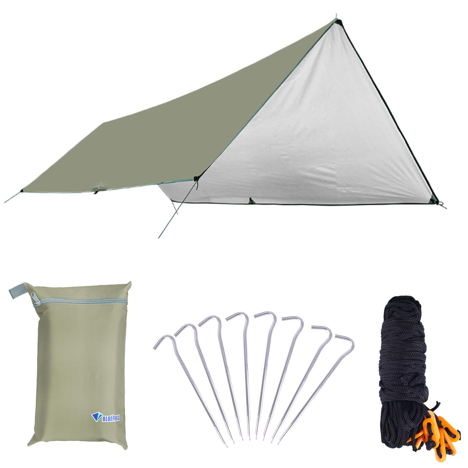 Azarxis Hammock Rain Fly Camping Tarp Canopy Tent Footprint Ground Sheet Picnic Mat, UV Protection and PU 2000mm Waterproof, Lightweight for Camping, Backpacking and Outdoor Adventure