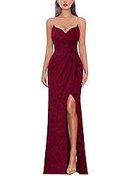 VFSHOW Womens 2024 Formal Prom Maxi Dresses Ruched