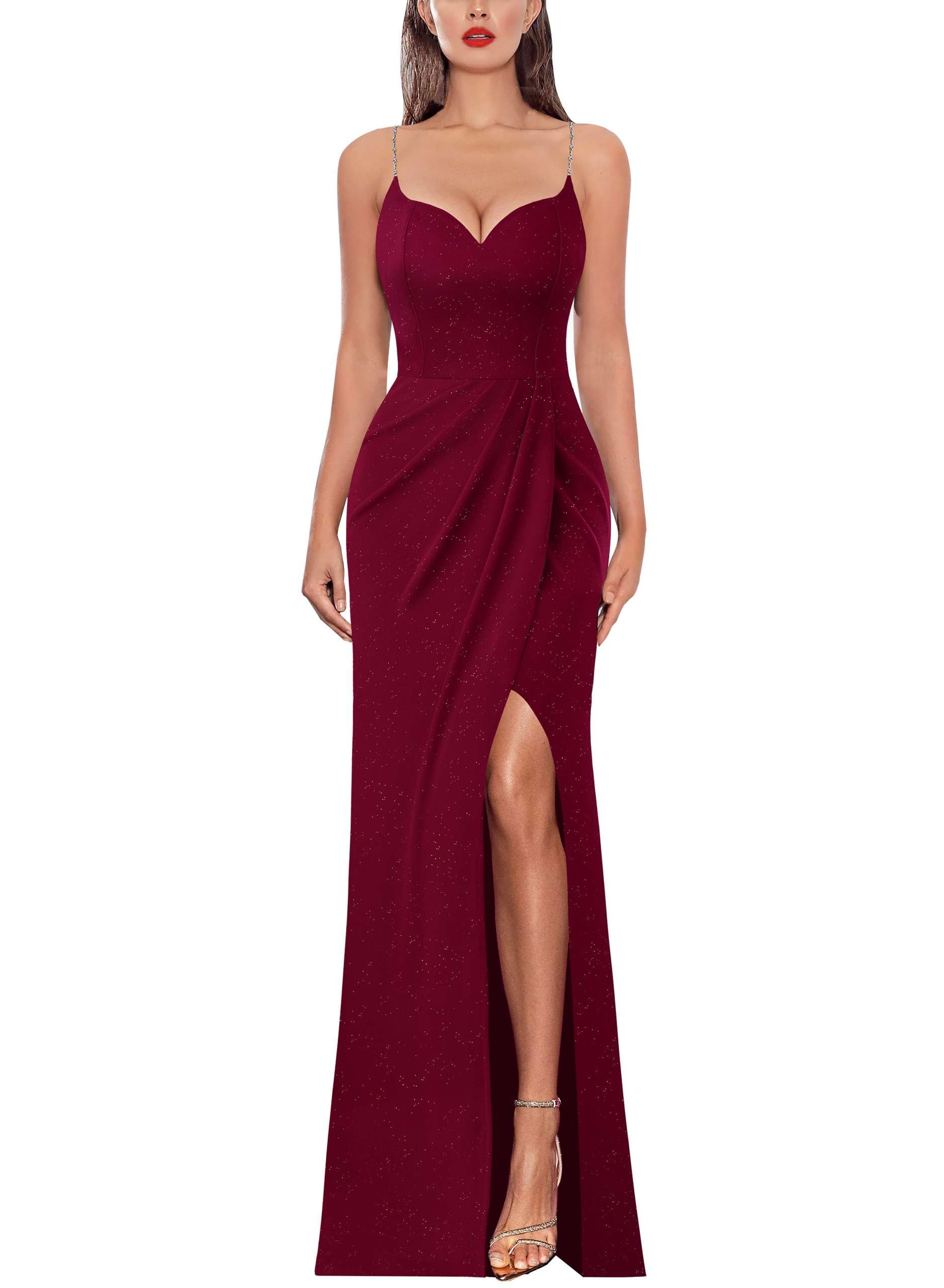 VFSHOW Womens 2024 Formal Prom Maxi Dresses Ruched