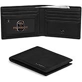 RUNBOX Wallet for Men Slim Leather Bifold RFID Blocking Minimalist Front Pocket Design with Gift Box