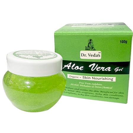 Dr. Veda's Herbal Aloevera Skin Gel & Hair Gel with Vitamin-E & Wheat germ For Skin Glow