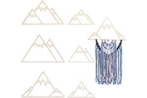 OLYCRAFT 6pcs 6 Style Mountain Dream Catcher Wooden Rings Wood Mountain Dream Catcher Hoops Mountain Macrame Cutting Molds Wooden Hoop Craft Rings for DIY Craft Dream Catcher Making Wall Hanging Decor