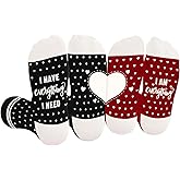 Funny Socks for Couples, His and Hers Gifts, 2 Pack Cute Knitted Heart Socks for Men Women Wife Husband Girlfriend Boyfriend, Wedding Anniversary Birthday Valentines Day Sock Gifts for Him Her