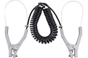YUCHENGTECH Grounding Clamp Anti Static Wire Assembly 2 Aluminium Alloy Clips for Static Removing (5m Spiral Wire)