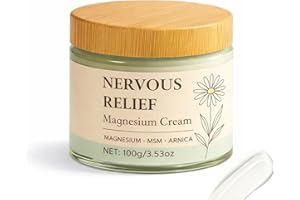 Relief Magnesium Cream 3.53oz – Total Relief Magnesium Cream for Nerves, Joints & Muscles with MSM & Arnica – Fast Absorbing,
