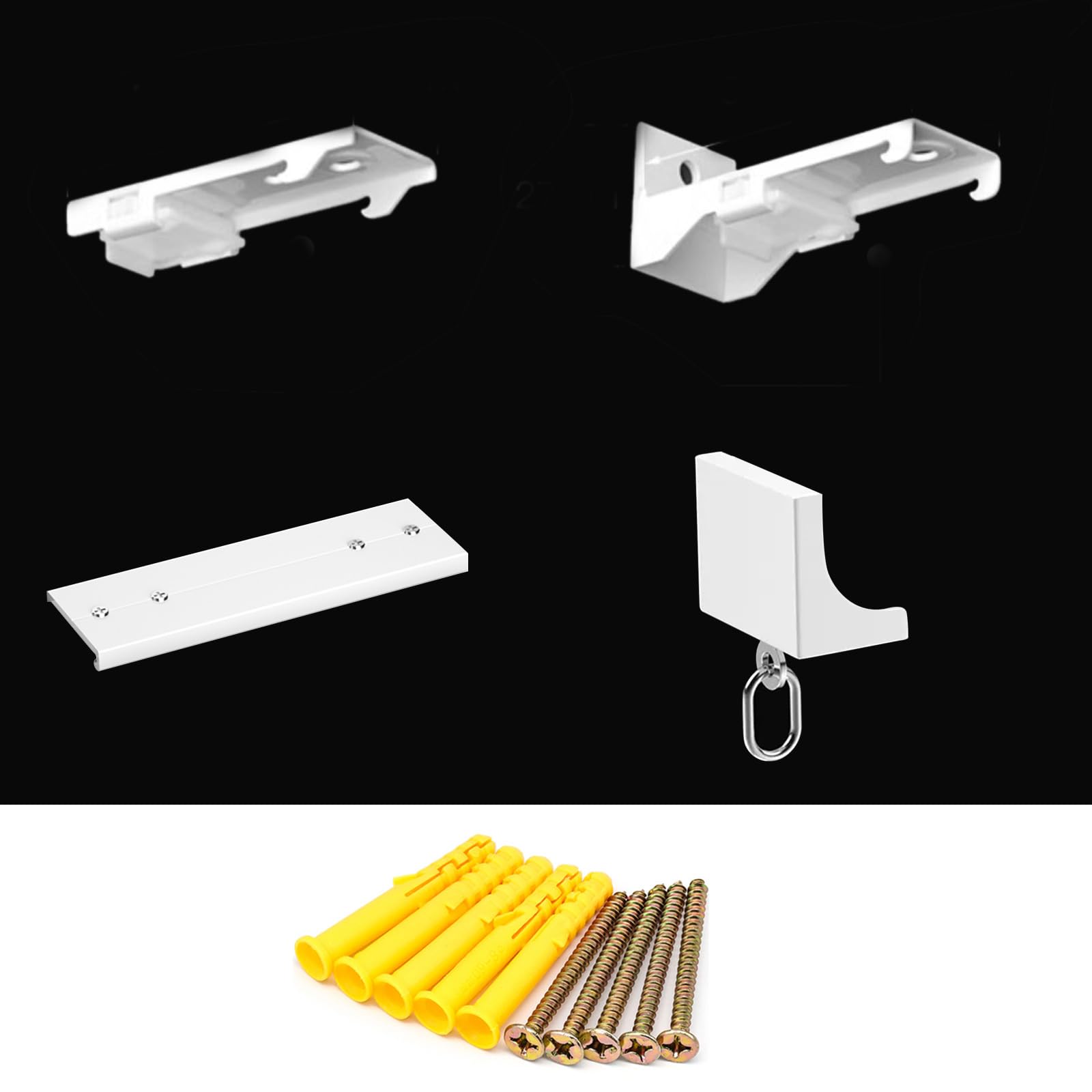 Photo 1 of Single Curtain Tracks Heavy-Duty Curtain Rails Accessories Brackets,End Caps,Connectors and Screws for Living Room Bedroom Room Divider (white)