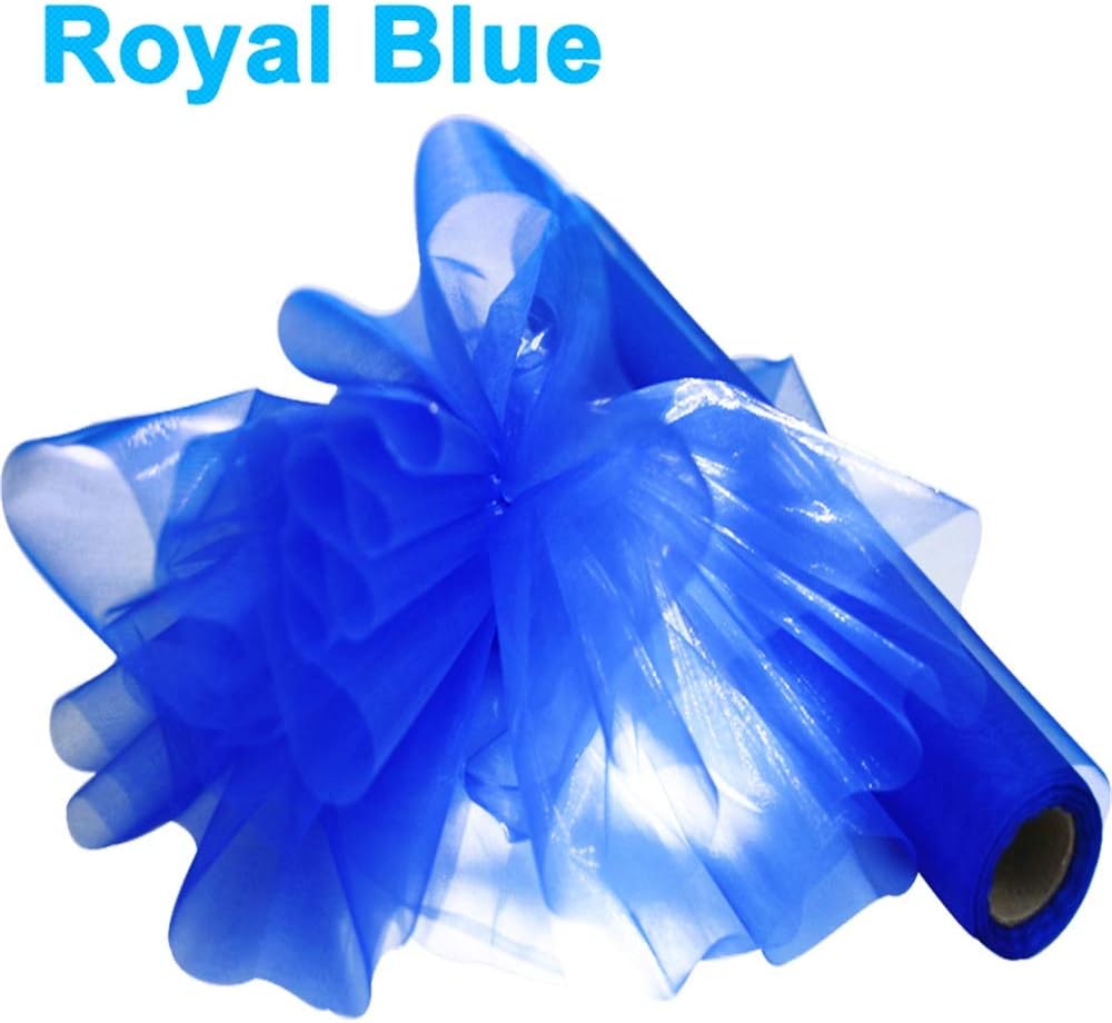 Time to Sparkle 26M x 29cm Sheer Organza Roll Sash Fabric Table Runner Sashes Chair Cover Bows Swags Wedding Party - Royal Blue - Image 5