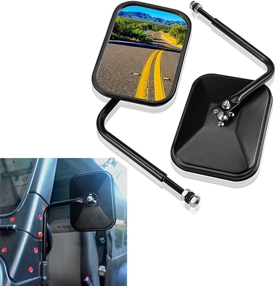 Jeep Wrangler Door Off Side View Mirror Rectangular Mirrors fit for