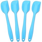 Silicone Spatula 4-piece Set, Heat-Resistant Non-stick Rubber Spatulas with Stainless Steel Core, Blue