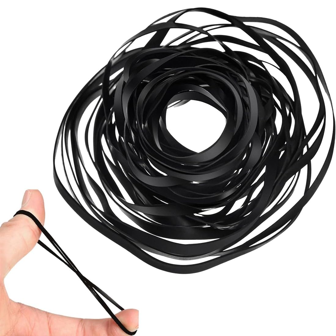 LICHUANUK Mix Cassette Tape, Machine Belt, Assorted Common Belt, Mix Rubber Pulley Drive Belt for DVD CD Cassette Recorder 45-185 mm, Pack of 28, Black