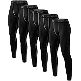 ATTIQOZI 6,5 Pack Men’s Compression Pants Leggings Athletic Workout Baselayer Running Tights