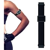 22mm Elastic Arm/Ankle Band with Ladder Lock for Garmin Fenix 8 Fenix E Epix Pro 47mm/Fenix 7/6 Pro/5 Plus, Stretchy Band for Men and Women, Black, Medium