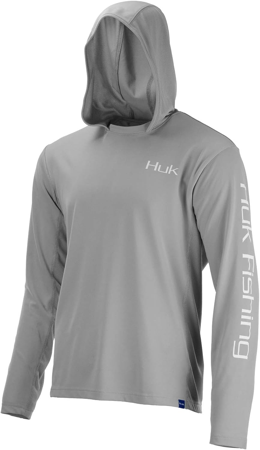 Huk Men's Icon X Hoodie | Long-Sleeve Performance Shirt with UPF 30+ Sun Protection: Clothing